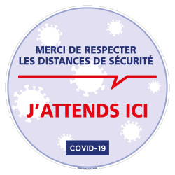 SIGNALETIQUE SOL COVID 19 ADHESIVES SPECIAL CORONAVIRUS - RESPECTER LES DISTANCES DE SECURITE (O0155)