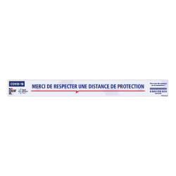 AUTOCOLLANT COVID 19 - LOT DE 4 AUTOCOLLANT AU SOL CORONAVIRUS - RESPECTER LES DISTANCES DE SECURITE (O0157)