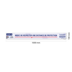 AUTOCOLLANT COVID 19 - LOT DE 4 AUTOCOLLANT AU SOL CORONAVIRUS - RESPECTER LES DISTANCES DE SECURITE (O0157)