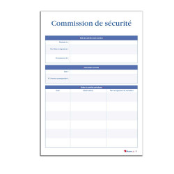 Registre de sécurité incendie pour ERP, type V sécurité