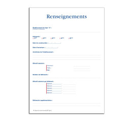 Registre de sécurité incendie pour ERP Type X renseignements