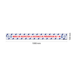 SIGNALISATION DE SOL COVID 19 - LOT DE 4 SIGNALISATION AU SOL ADHESIVES CORONAVIRUS - MERCI DE RESPECTER UNE DISTANCE DE PREVENT