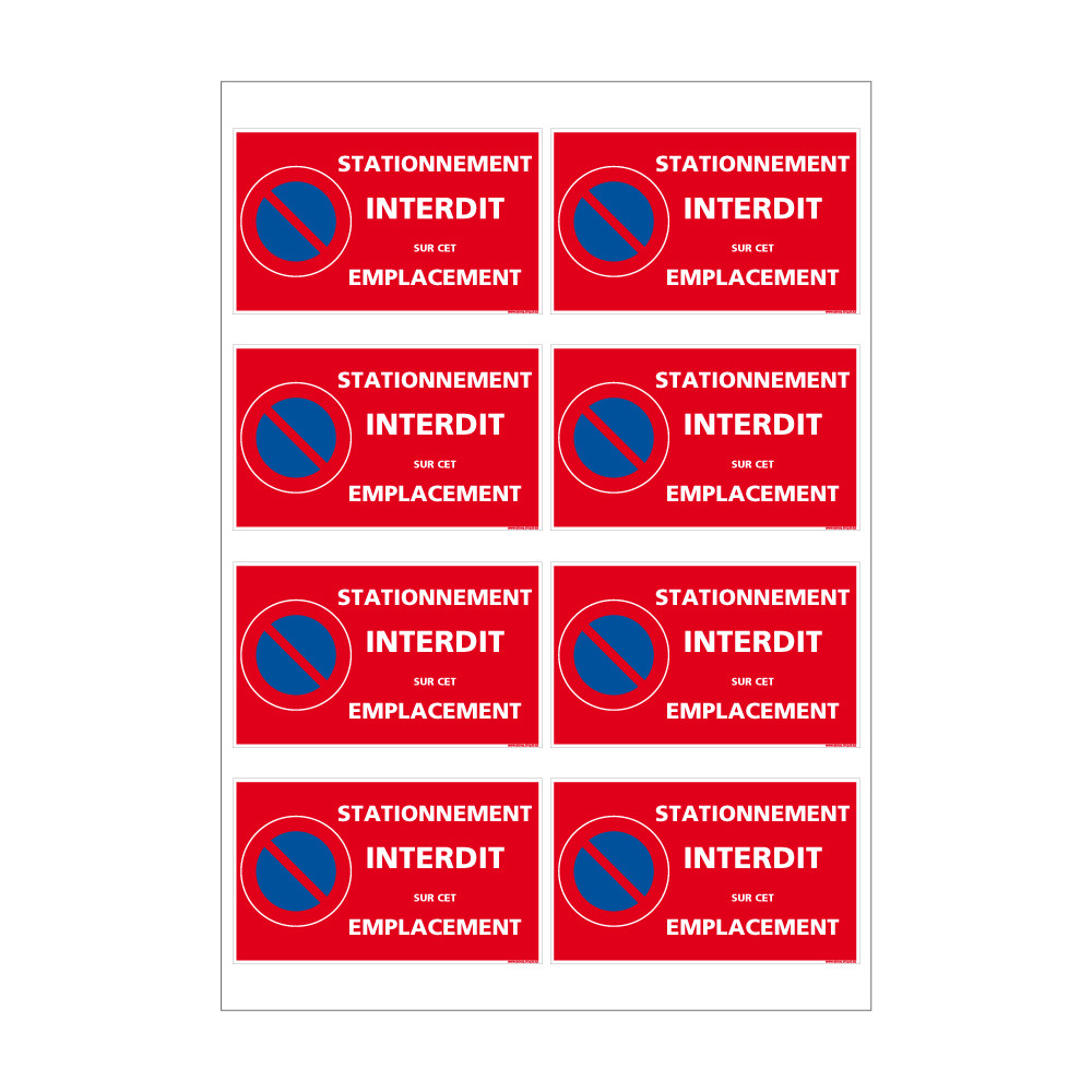 Lot de 24 autocollants Stationnement Interdit Stickers interdit de stationner