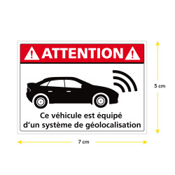 adhésif véhicule équipé d'un système de géolocalisation dimension 7x5 cm