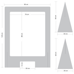 ECRAN COVID EN ALUMINIUM BLANC ET PLEXIGLASS CORONAVIRUS - ECRAN PROTECTION COVID 19 DE BUREAU MOBILE - DIMENSIONS 70 X 72 CM (P