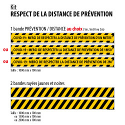 KIT DE SECURITE - ZONE DE PREVENTION - BANDES DE DISTANCES DE SECURITE ADHESIVES (W1056)