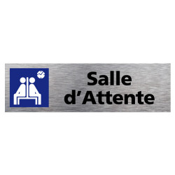 PLAQUE ALUMINIUM BROSSE SALLE D'ATTENTE (Q0103)