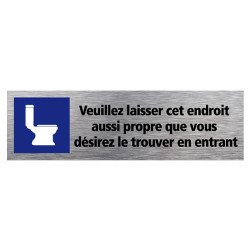 SIGNALETIQUE DE PORTE LAISSER TOILETTES PROPRES (Q0130)