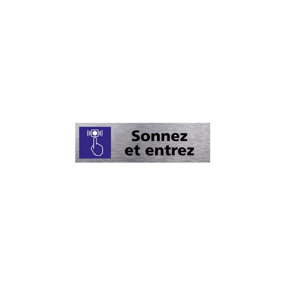 Plaque De Porte 'SERVICE INFORMATIQUE' - Aluminium Brossé 2mm Ou Autocollant Effet Alu - Pictogramme Et Texte - Fabrication Française