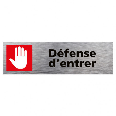 Pictogramme INTERDIT AU PUBLIC (Q0240). Signalisation Porte - 170 X 50