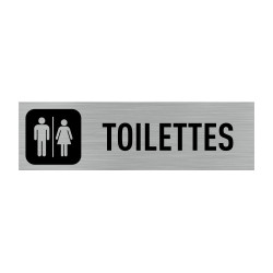 Lot De 2 Panneaux WC Autocollants - Dimensions 15x10 Cm - En Acrylique Noir - Pour Porte De Toilettes, Décoration Intérieur/extérieur