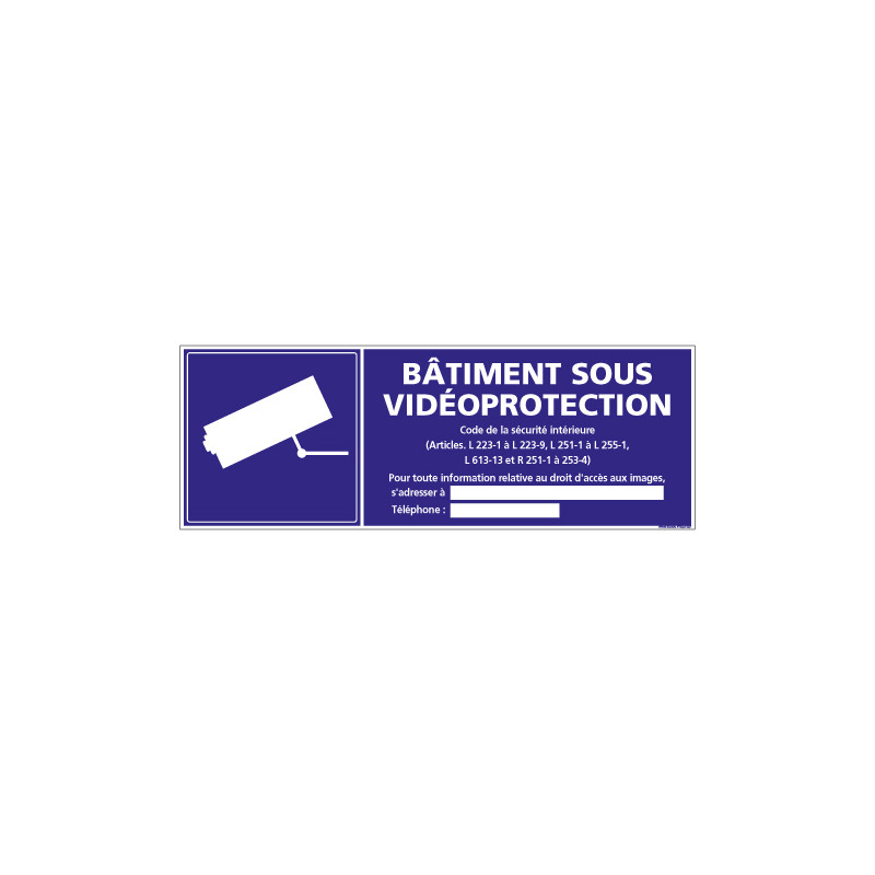 PANNEAU BATIMENT SOUS VIDEO PROTECTION (G1175)