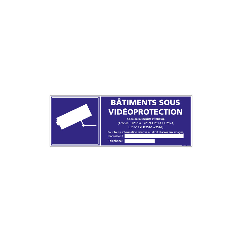 PANNEAU BATIMENTS SOUS VIDEO PROTECTION (G1176)