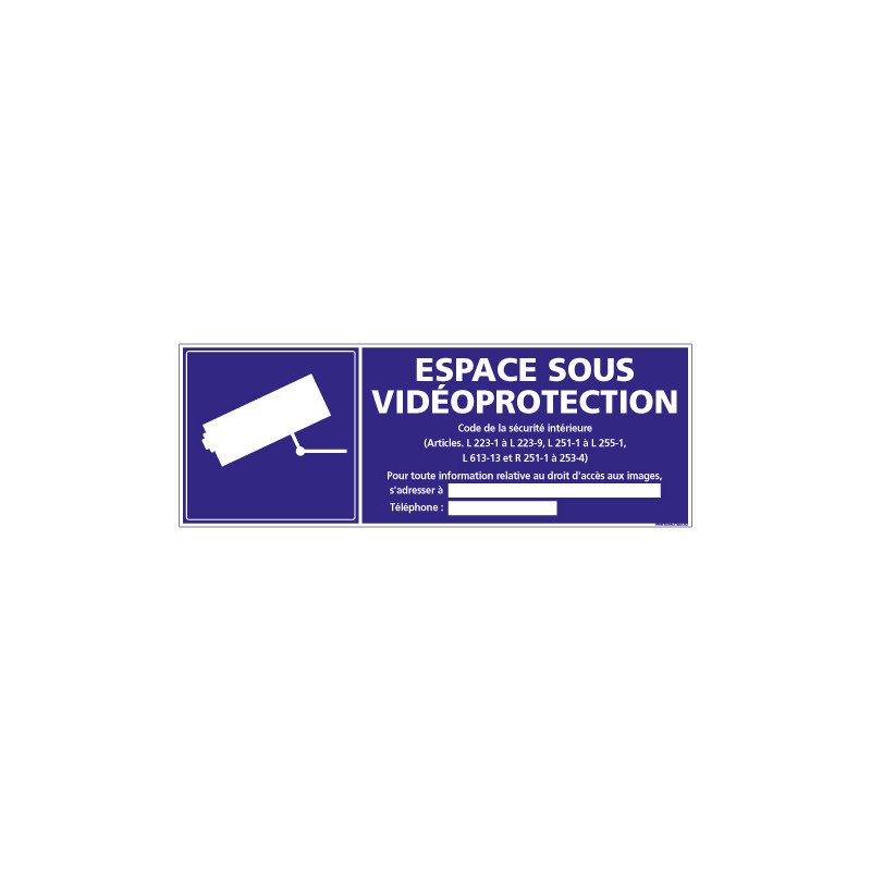 PANNEAU ESPACE SOUS VIDEO PROTECTION (G1177)