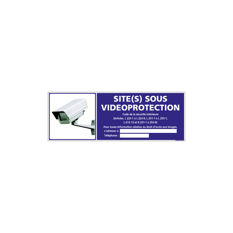 PANNEAU SITE(S) SOUS VIDEO PROTECTION (G1196)
