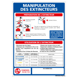 PANNEAU INCENDIE MANIPULATION DES EXTINCTEURS (A0648)