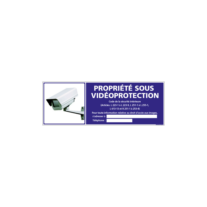 PANNEAU PROPRIETE SOUS VIDEO PROTECTION (G1198)