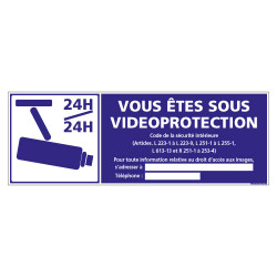 PANNEAU VOUS ETES SOUS VIDEO PROTECTION 24H/24H (G1204)