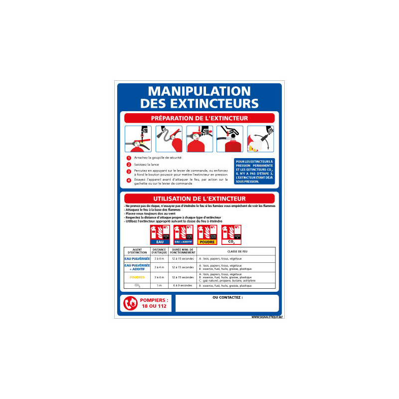 PANNEAU UTILISATION DES EXTINCTEURS (A0649)