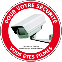 PANNEAU POUR VOTRE SECURITE VOUS ETES FILMES (G1207)