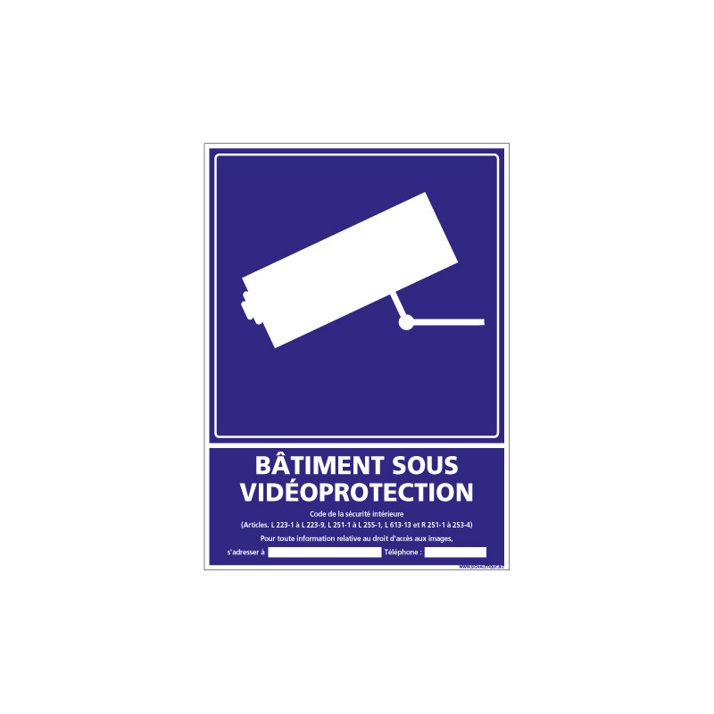 PANNEAU BATIMENT SOUS VIDEO PROTECTION (G1212)