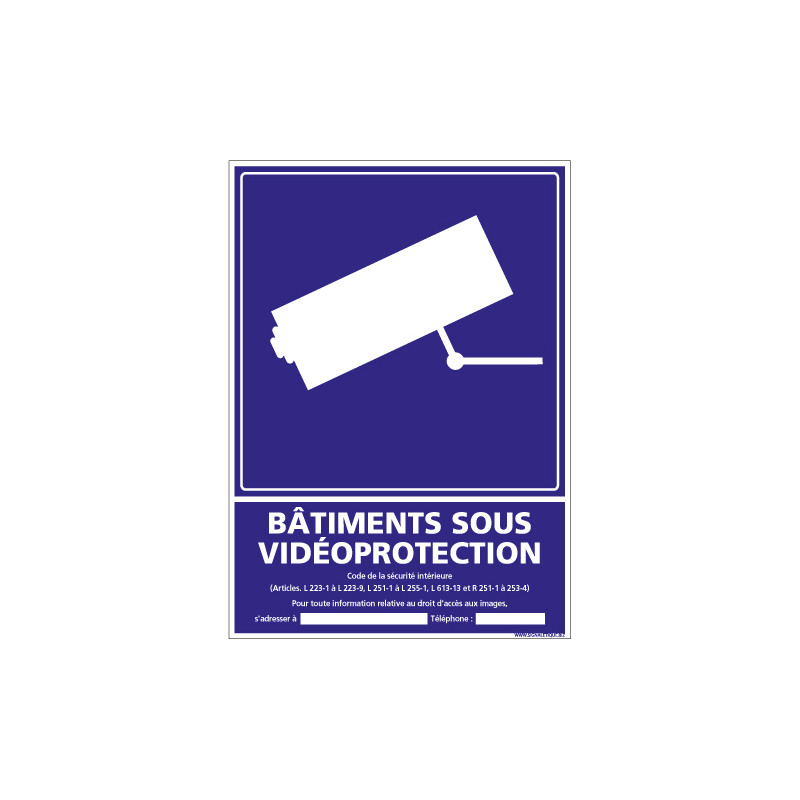 PANNEAU BATIMENTS SOUS VIDEO PROTECTION (G1213)