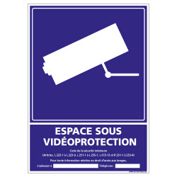 PANNEAU ESPACE SOUS VIDEO PROTECTION (G1214)
