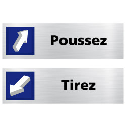 Lot de 2 plaques de porte Tirez / Poussez (Q0437)