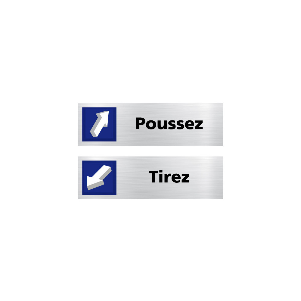 Lot de 2 plaques de porte Tirez / Poussez (Q0437)