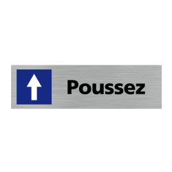 Lot de 2 plaques de porte Poussez/Tirez (Q0438). 2x Plaques en alu brossé ou 2x Autocollants souples, au choix. Flèches directio