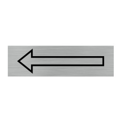 Plaque de porte rectangulaire Flèche, direction droite ou direction gauche (Q0440). Plaque alu brossé ou Autocollant souple, au 