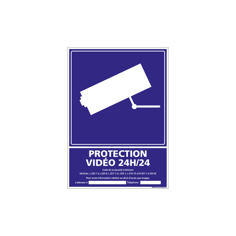 PANNEAU PROTECTION VIDEO 24H/24 (G1219)