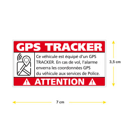 adhésif véhicule équipé d'un GPS tracker 7x3,5 cm