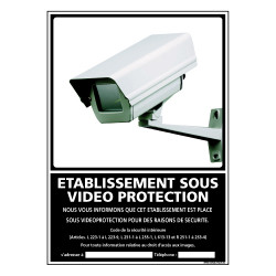 PANNEAU ETABLISSEMENT SOUS VIDEO PROTECTION (G1223)