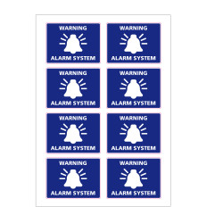 Adhésif warning alarm system en planche de 8