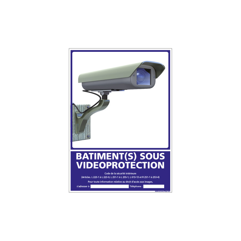 PANNEAU BATIMENT(S) SOUS VIDEO PROTECTION (G1225)