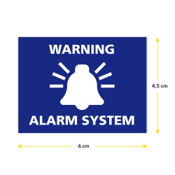 Adhésif warning alarm system 6x4,5 cm