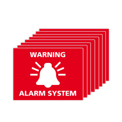 adhésif warning alarm system rouge X8