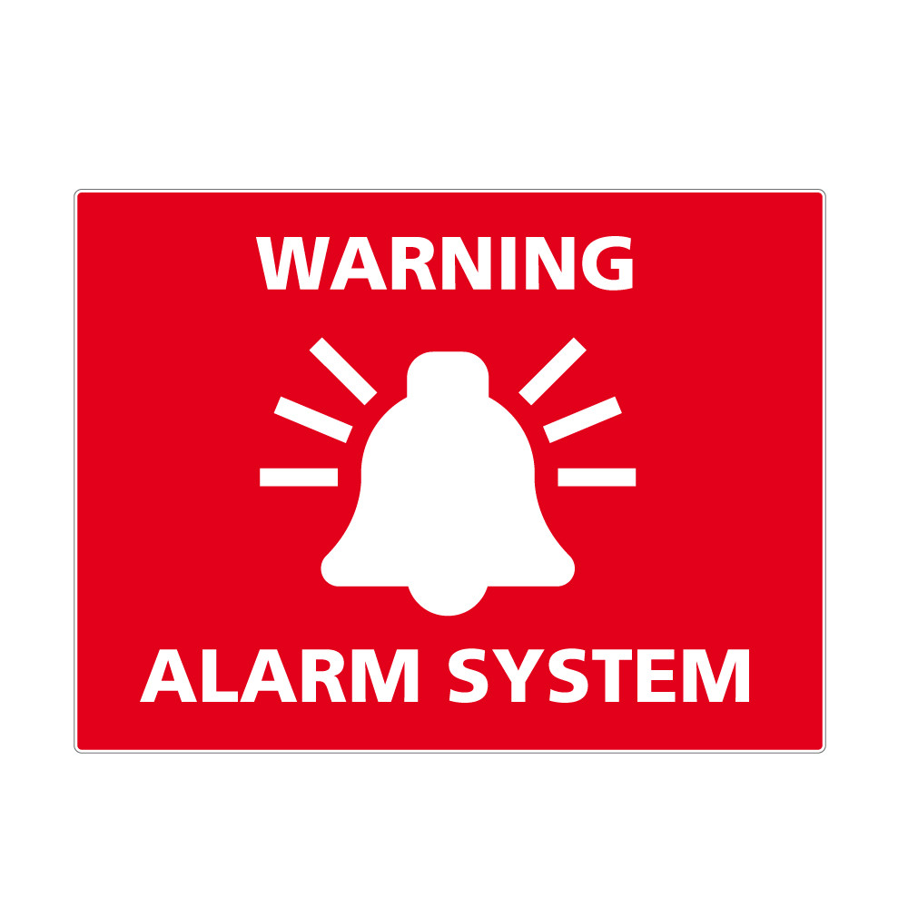 adhésif warning alarm system rouge