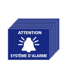 Adhésif attention système d'alarme Bleu X8