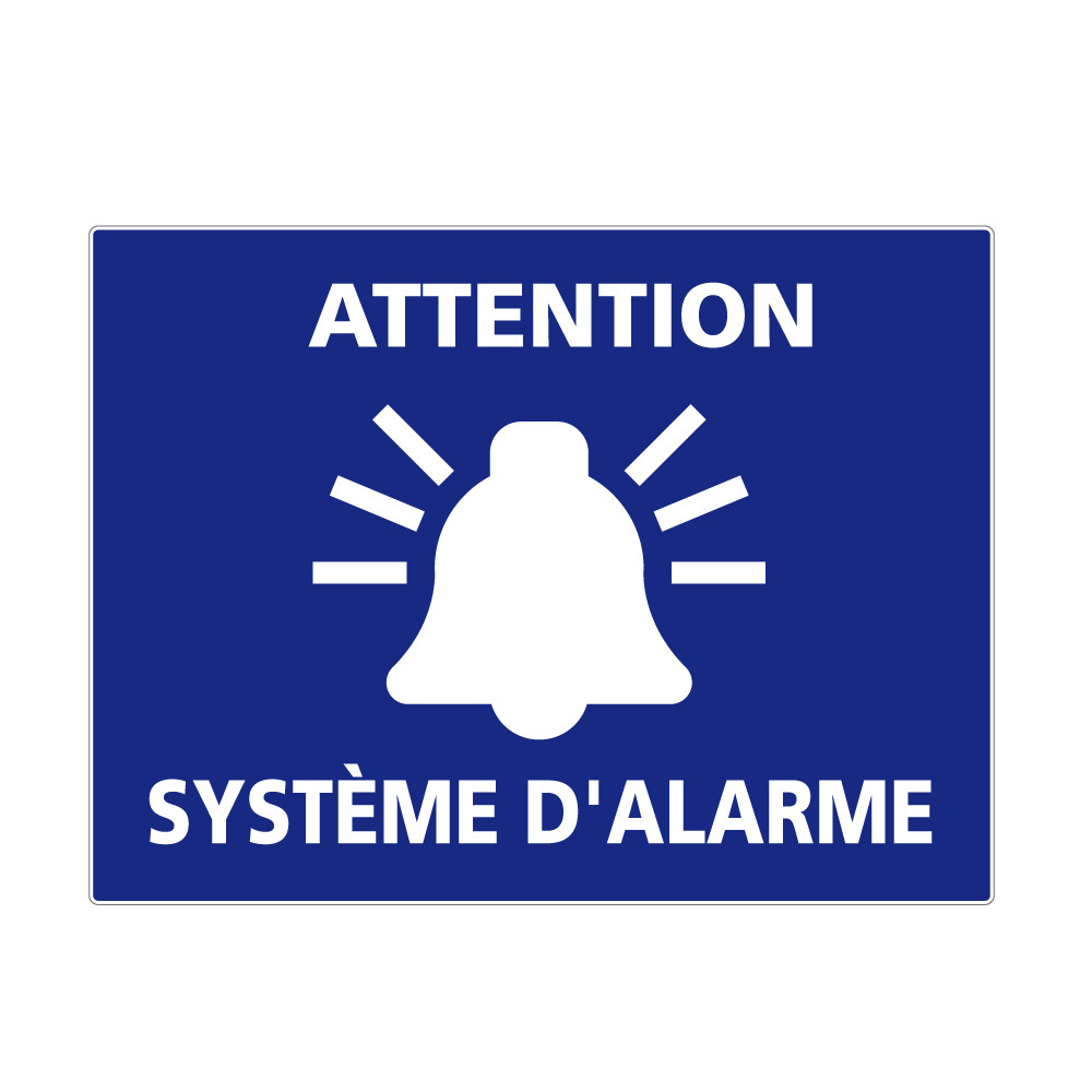 Adhésif attention système d'alarme Bleu