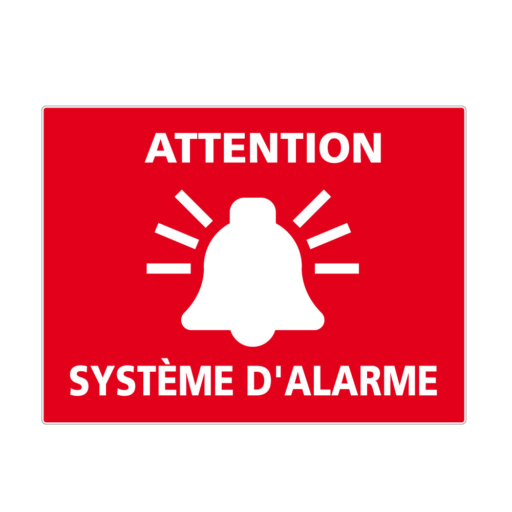 adhésif attention système d'alarme