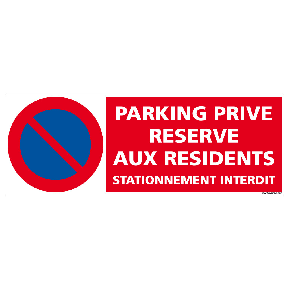 Autocollant interdiction de stationner sur un parking privé