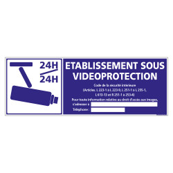 PANNEAU ETABLISSEMENT SOUS VIDEO PROTECTION (G1232)