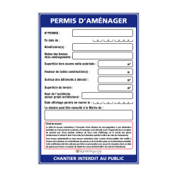 Pancarte Permis d'aménager