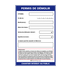 Panneau permis de démolir