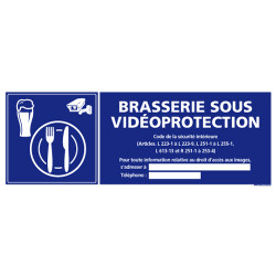 PANNEAU BRASSERIE SOUS VIDEOPROTECTION (G1395)