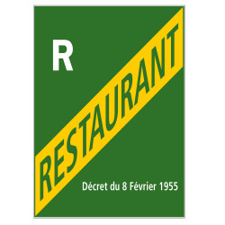 Panneau licence Restaurant vert