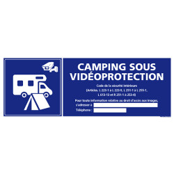 PANNEAU CAMPING SOUS VIDEO PROTECTION (G1400)