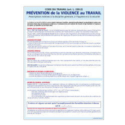 Panneaux Affichage obligatoire prévention de la violence au travail